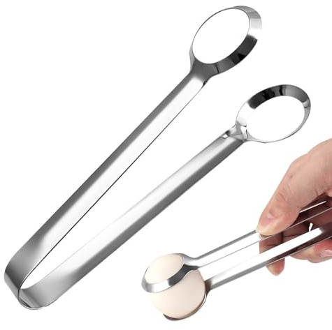 Generisch Pinza per alimenti – convenzionalmente usata in acciaio inox, uova sode, case, ristoranti, non scivolano – Pinza multiuso per negozi di colazione