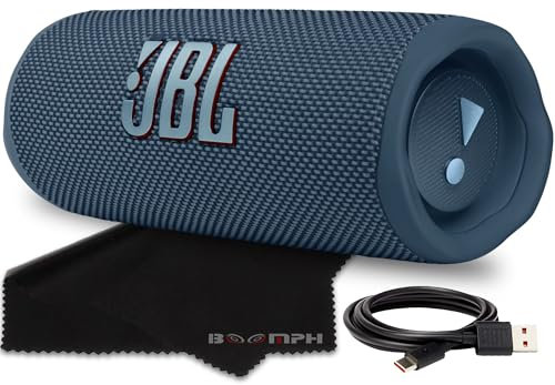 JBL Flip 6 Haut-parleur Bluetooth portable sans fil, étanche IP67 et batterie intégrée – Bleu – Solution complète en tissu de performance ultime pour votre expérience sonore en déplacement