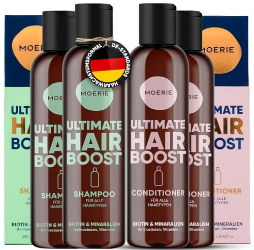 Moerie Hair Growth Shampoo and Conditioner for Women and Men, Hair Loss Solution with Biotin and Rosemary, Thickening Shampoo and Conditioner for Thinning Hair – Promotes Regrowth, Double Set