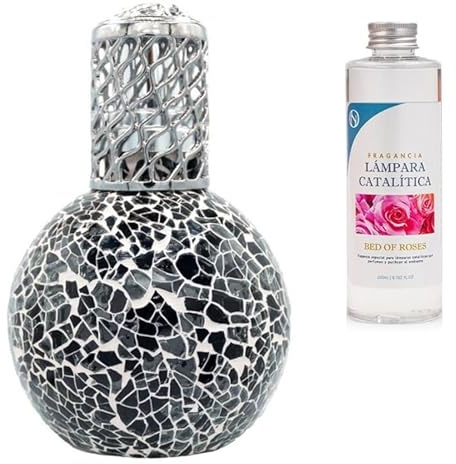 ALJOIR Lámpara Catalítica 200ml Ambientador y Purificacion para la casa. con Fragancia (Lámpara con Fragancia Bed of Roses)