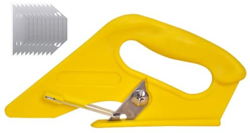 Richeyty Cortador de Alfombras, Herramienta de Corte de Alfombras para Trabajo Pesado con 10 Cuchillas Adicionales para Alfombras, Papel de Pared, Cartón