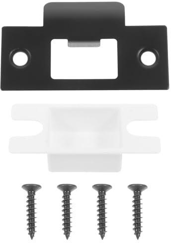 Homoyoyo 1 Ensemble Boucle à ardillon verrouillable Plaque de sécurité de Porte gâche de Porte Universelle Serrure Porte verrou de Porte Serrure de Porte gâche de pêne Dormant Métal Black