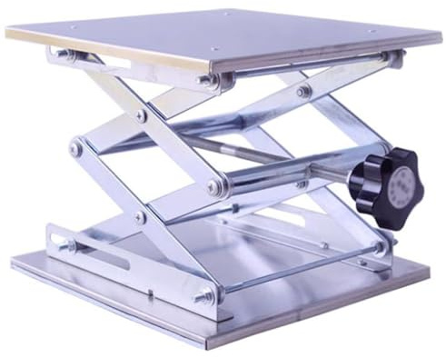 Mesa elevadora de tijera portátil, plataforma manual de aluminio para una carga sin esfuerzo de hasta 25 kg, perfecta para laboratorios y entornos educativos