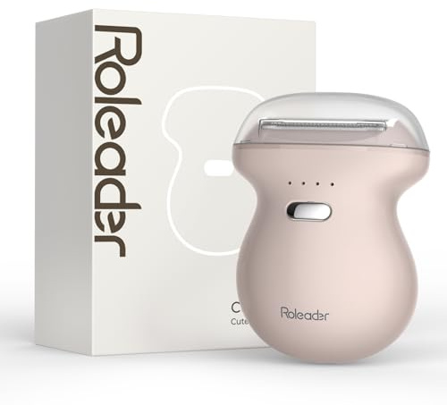 Roleader Mini Elektrorasierer für Frauen - Wiederaufladbarer Reise Lady Shaver, IPX6 Wasserdichter Nass-/Trockentrimmer für Körper, Beine & Arme - Kompaktes Tragbares Design, Aprikose