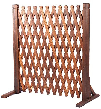 Clôture de Jardin en Bois avec portillon rétractable et Extensible, Protection autoportante pour Plantes, décoration de Jardin (Marron 160 x 80 cm)
