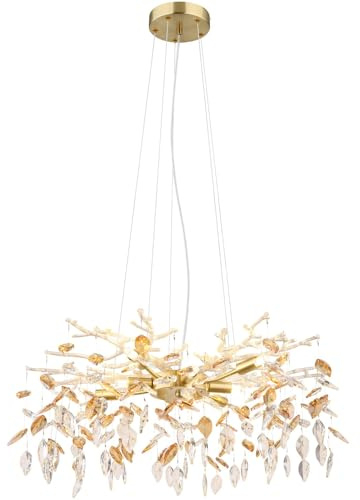 GLOBO Hängelampe Esszimmer Kristalle Kronleuchter Pendelleuchte Wohnzimmer 64132-8