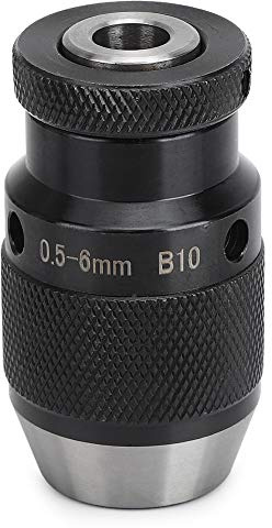 Mandrino per trapano con bloccaggio automatico B10 Mandrino per trapano in carburo autoserrante per fresatrice e tornio con campo di serraggio 0,5 a 6 mm, alta precisione e