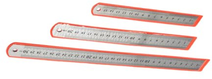 HORIALENCE 3pezzi Righello in Acciaio Inossidabile Doppia Scala Righello Dritto Materiale Scolastico Da Per Studenti Designer