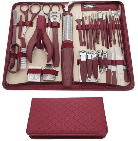 Elitzia ETMS23A Ensemble de manucure multifonction en acier inoxydable 42 pièces Kit d'entretien durable Coupe-ongles Outils de toilettage pour homme et femme Usage domestique