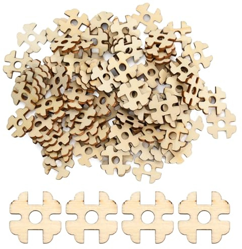 100 Stück Knöpfe Holzknöpfe Holzknopf für Mütze, Zum Befestigen Von Bommeln, Mützen Bommeln, Basteln Kunstfell Bommel für Mütze, Stricken, Häkeln