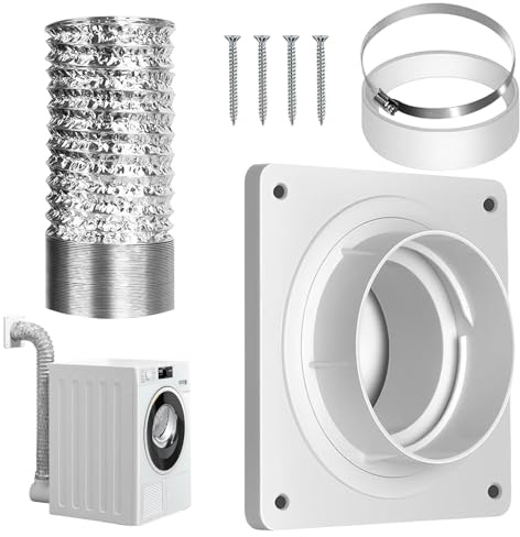 Portable Ac Window Kit Connector Plate, Replacement Parts, Ventilation, | Indoor Dryer Vent Kit Plate Circulation Washer for Home Kitchen Bedroom RV Bathroom Ceiling