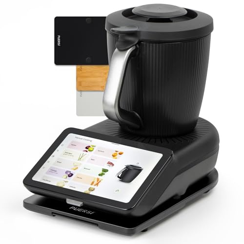 PUERSI Gleitbrett TM7 für Thermomix, 2te Generation, Brett für Thermomix | mit Rollen, Leicht Gleitendes Bambus Rollbrett/Slider - Schwarz