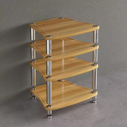 Heavy Duty Audio Component Rack - 4 Layers Media Stand for Record Player & Stereo Receiver AV Display Storage for Home Theater & Audio/Video Equipment