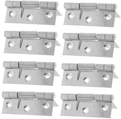 HAMPPLIES 8 Pièces Charnières à Ressort Inox Fermeture Automatique pour Portes Pliantes Meubles Armoires Facile Installation