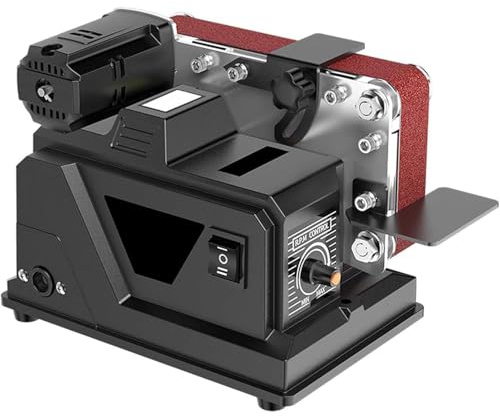 Meuleuse D'établi Électrique À Bande, Affûteuse Multifonctionnelle pour Le Polissage Et L'affûtage des Couteaux avec Contrôle De Vitesse Continu, Vitesse De Bande De 10 M/s, Réglage Continu