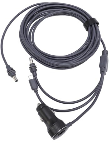 Jiawu Alta Vida útil 3 en 1 Cable de Corriente de 1 CC 12-24 V Cargador de Automóvil de Entrada USB C Cable de Red DC para Mini Cover, 18Awg, Enchufe y Juego, Paquete