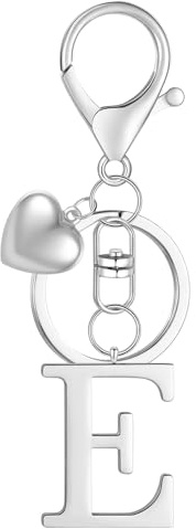 MWOOT Schlüsselanhänger aus Edelstahl, Buchstaben Namensanhänger, Letter Keychain, Geschenk für Männer und Frauen