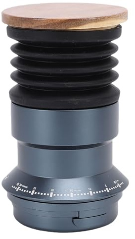 HELEVIA Molinillo de café con Tolvas Monodosis, Soplador de Fuelle de Silicona, Tolvas Monodosis para Granos con Tapa de Madera, para Limpiar Posos de café