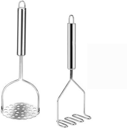 Kartoffelstampfer,Kartoffelstampfer Edelstahl,Lebensmittelstampfer für Gemüse und Früchte,2 Stück