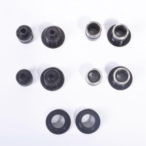 FUANA Adapter für Fahrradnabe QR Schnellspanner auf Steckachse, Adapter Konverter, Endkappen 9 mm-15 mm, 10 mm-12 mm, 100 mm, vorne 135-142 mm, Reparatur-Set für Heckfahrräder