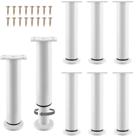 MUXHEL 8 Stück Möbelfüße Höhenverstellbar 18-30cm, Möbelfüße Verstellbar, Metall Möbelbeine, Füße für Möbel, Metall Schrankfüße für Individuelle DIY Möbel Design