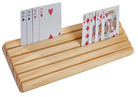 DICOSMETIC Holzkartenhalter Für Spielkarten Mit Verstellbarem Ständer Freihändiger Kartenhalter Für Kartendeck Für Canasta Hand Und Fuß Bridge 30.5x12x8.5cm