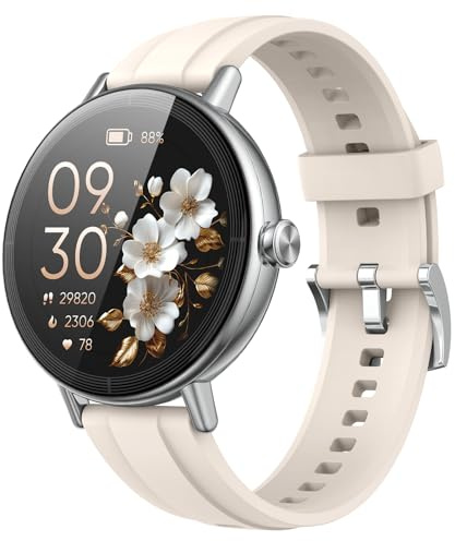Smart Watch for Women Answer/Make Call, 1.27'' Screen Fitness Watch with Heart Rate/Sleep/Stress Monitor, New Smartwatch with 110+ Sport Modes, IP68 Waterproof Activity Tracker for Android iOS, White