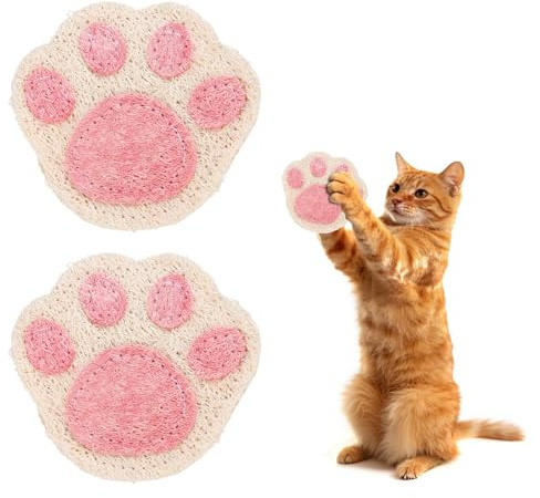 sourcing map Jouet résistant aux morsures d'herbe à chat, durable et intéressant, dents de chat en forme de patte remplies d'herbe à chat (rose blanc, 2 pièces), conçu pour chambre/balcon/salon