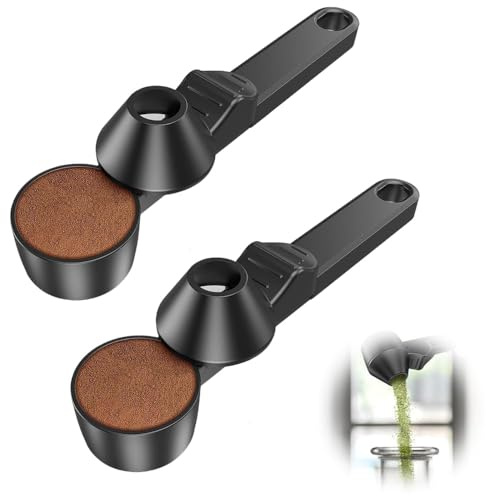 2 Pack Multipurpose Coffee Scoop with Funnel,for Pods,Protein,Easy Fill | multipurpose coffee scoop with funnel，ground coffee, protein powder & tea. Easy fill, no spills, fits refillable coffee pods.