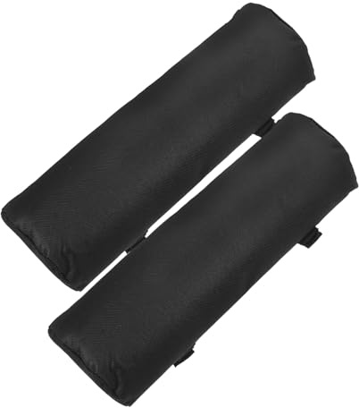 COOLHIYA Schwarz Armlehnenpolster Stoff, 2 Stück, Zubehör, für Klappstühle | Weiche Armlehnenpolsterung, Klappbares Stuhlarmpolster, Armlehnenpolster