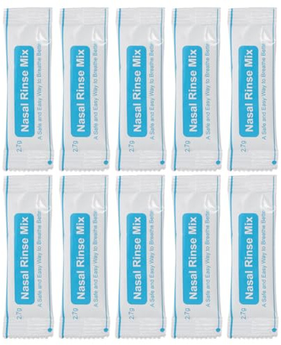 Operitacx Paquetes de Sal para Enjuague Nasal Blanco Mezcla Práctica para Limpieza Nasal Sobres Individuales de Plástico para Cuidado y Limpieza Cavidad