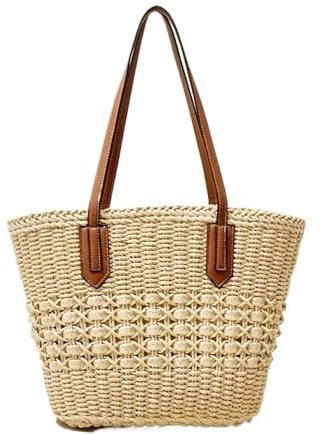 EWUHYFP Borsa Uncinetto Borsa a tracolla da donna, grande capacità, borsa estiva in paglia, viaggio e spiaggia