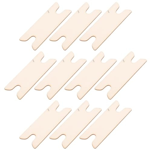 BESPORTBLE Navettes de Tissage en Bois Beige, Lot de 10 Pièces pour DIY | Outils Portables pour Tapisserie, Accessoires pour Foulards, Design Multifonction, Débutants et Professionnels