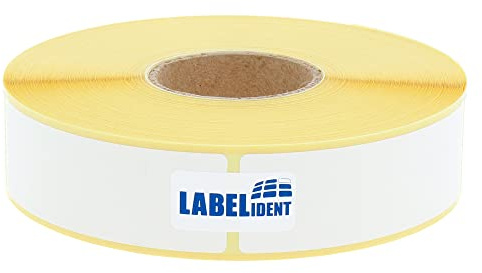 Labelident Thermoetiketten 25 x 75 mm - 950 Etiketten auf Rolle 40 mm Kern | thermodirekt bedruckbar, selbstklebend und stark permanent haftend für Thermodrucker