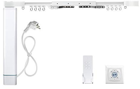 zemismart Cortina eléctrica WiFi con Motor con Control de Seguimiento Alexa Google Home Control a través de la aplicación Tuya Timer Slide Shade con Mando a Distancia RF433 Broadlink (2,2 m)