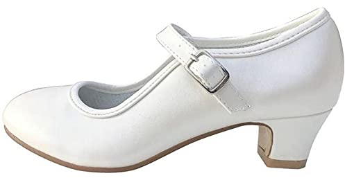 La Señorita Flamenco Scarpe Spagnola Sevillane Bianco Avorio Bambini (38 EU)