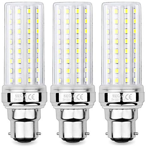 SAUGLAE 20W LED Mais Glühbirnen, 150W Glühlampen Äquivalent, 6000K Kaltweiß, 2300Lm, B22 Bajonett Kappe Glühbirnen, 3 Stück