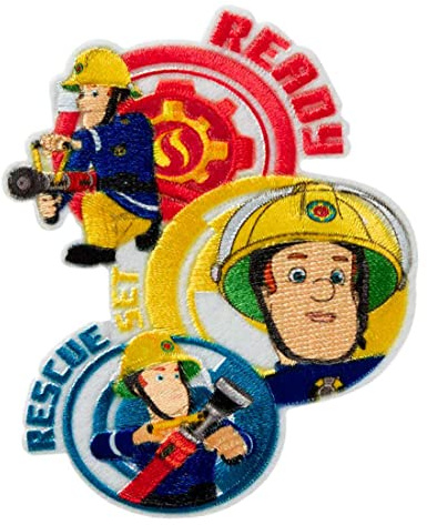 Catch the Patch Feuerwehrmann Sam Ready Rescue - (Größe: 7,6 x 6,5 cm) – Patches & Bügelbilder zum Aufnähen oder Aufbügeln – Für Kleidung, Jacken, Rucksäcke & DIY-Projekte