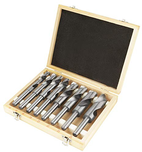 Ensembles de forets, 8Pcs Professionnel HSS Tige droite 0,5 pouces de diamètre Foret hélicoïdal Foret HSS Jeu de forets à queue réduite HSS Ensemble de forets hélicoïdaux en acier haute
