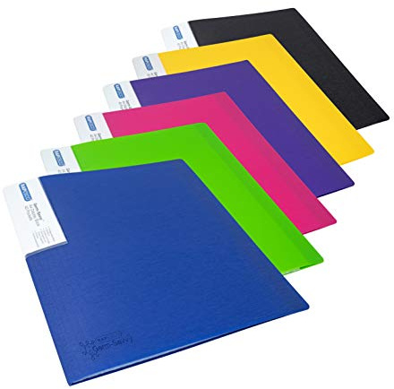 Rapesco 1647 Protège-Document avec Protection Antibactérienne, 40 Pochettes, A4, Couleurs Assorties, Lot de 6