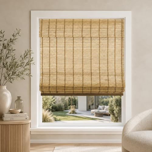 CHICOLOGY Blinds, Roman Home Bamboo Patio, Blinds & Shades, Window Shade, 39 W X 64 H, Deer