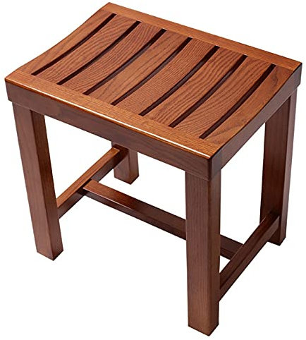 NMDCDH Shower Bench Seat with Shelf, Wooden Bath Stool for Adults Elderly and Disabled Bathroom Bathtub Foot Rest for Shaving Legs Showering Heavy Duty Ergonomic Design, Capacity 250kg