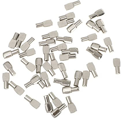 HONMEET 50stücke Stahl Regal Unterstützung Pegs Möbel Regal Pin Löffel Form Schrank Pegs Aus Stahl