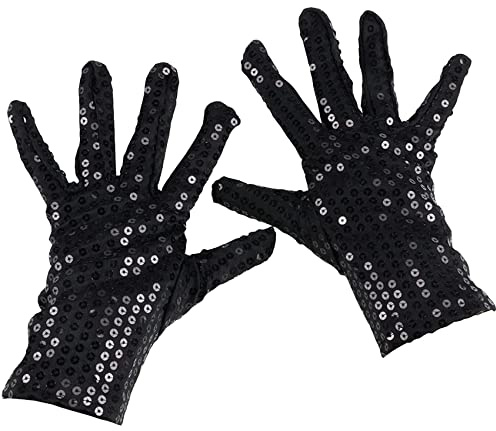AUSUAYA Damen Kostüm Dress Up Tanzhandschuhe für Valentinstag, Cosplay, Partyshow, Kostümzubehör GB-G-2, Schwarz , One size