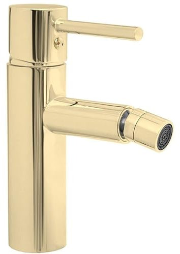 Rea Bidetarmatur TESS L.GOLD Mischbatterie für Bidet aus Messing Einhand-Bidetbatterie für Toilette Bad WC (Gold)