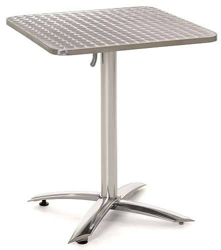 Nexos Trading Bistro Tisch quadratisch/rund - Aluminium - Gartentisch Balkontisch (Quadratisch)