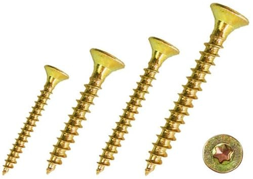 Spanplattenschrauben - Vollgewinde - galvanisch verzinkt, gelb - Torx TX (100, 3,0 x 12 mm)