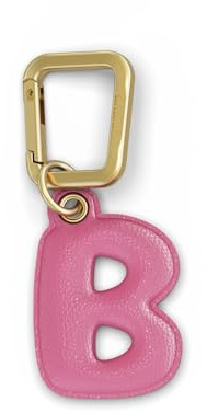 UNTAGS - Charm Buchstabe B - Material mit Ledereffekt - inklusive Goldener Metallschnalle - Rose