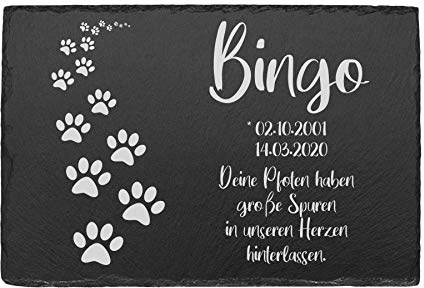 Grabstein Tiergrabstein Schiefer Hund Katze personalisiert Gedenktext Pfote | Gedenkstein für Hunde und Katzen, Tiergrabstein, Erinnerung, Andenken an Haustier, Grabschmuck