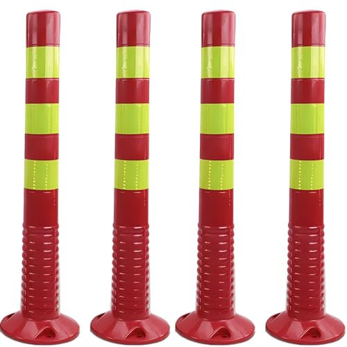HDYZJQ Warnkegel 2 4 6 12er-Pack Verkehrsleitpfosten/Sicherheitsparksperrpfosten, Verkehrsleitpfosten für Parkplatzbaustelle, permanente Verkehrsbarriere(H70cm,4 Pack)